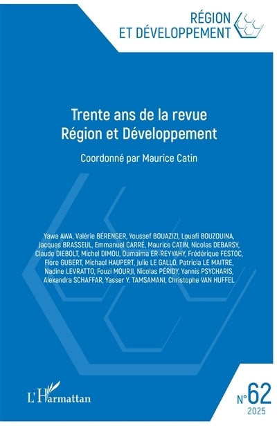 Région et développement, n°62. Trente ans de la revue Région et développement