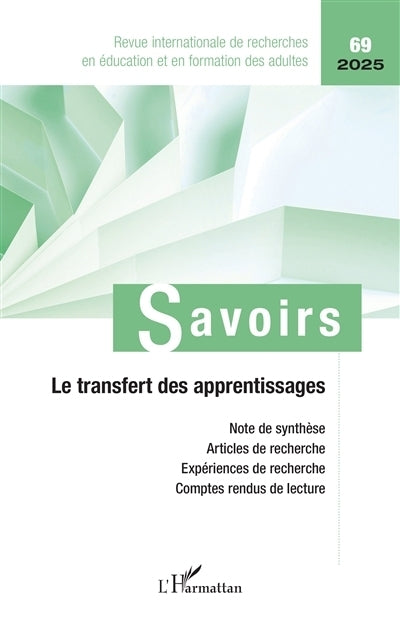 Savoirs, n°69. Le transfert des apprentissages