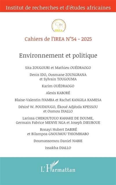 Cahiers de l'IREA, n°54. Environnement et politique