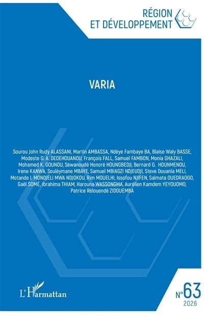 Région et développement, n°63. Varia